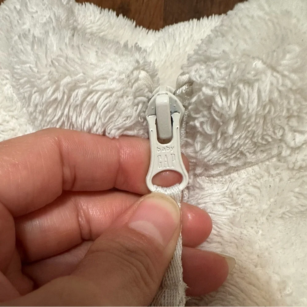 GAP Cream Fleece Half-Zip Sweater